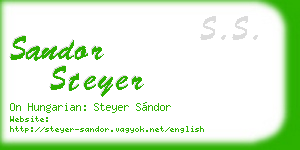 sandor steyer business card